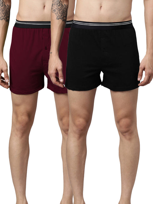 2 Pack Solid Cotton Boxers