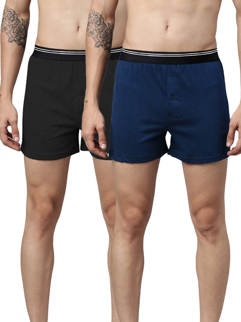 2 Pack Solid Cotton Boxers