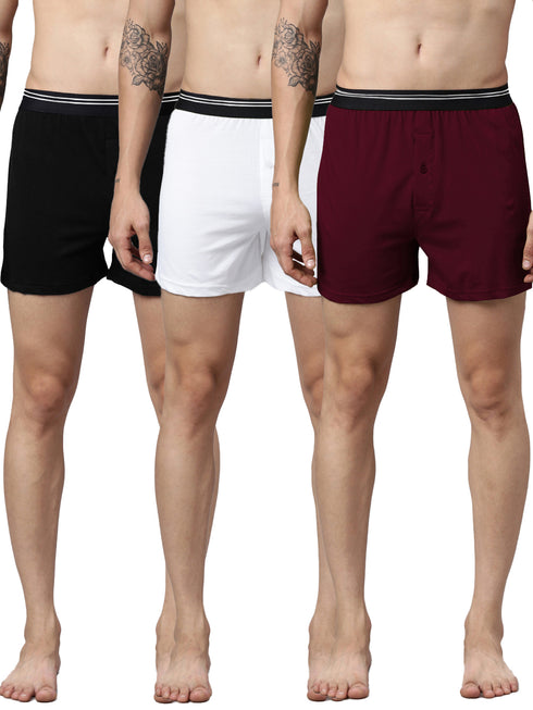 3 Pack Solid Cotton Boxers