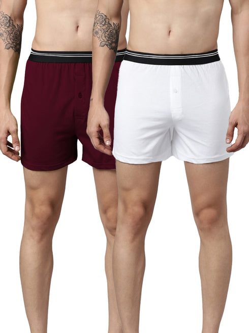 2 Pack Solid Cotton Boxers
