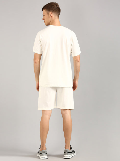 White Printed Regular Fit Co-Ords Set