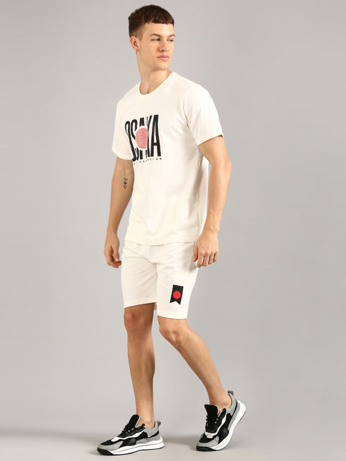 White Printed Regular Fit Co-Ords Set