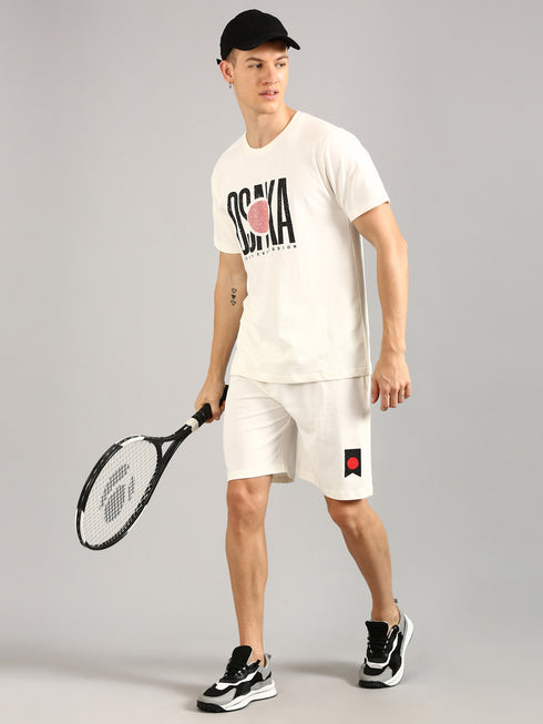 White Printed Regular Fit Co-Ords Set