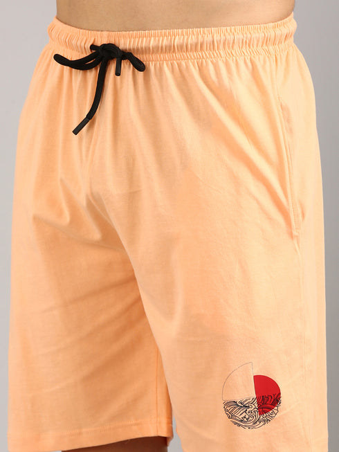 Orange Printed Regular Fit Co-Ords Set