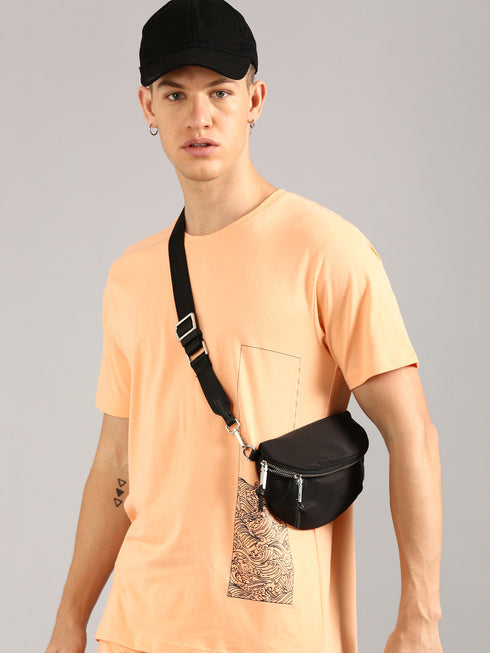 Orange Printed Regular Fit Co-Ords Set