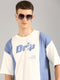Blue & White Printed Oversized T-Shirt