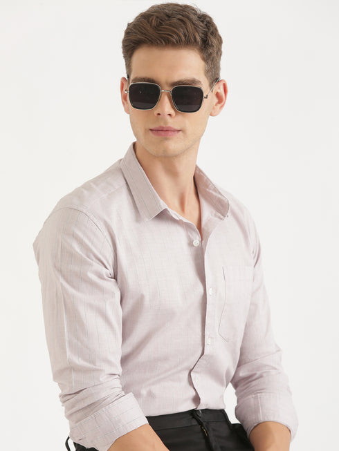 Light Pink Long Sleeve Casual Shirt