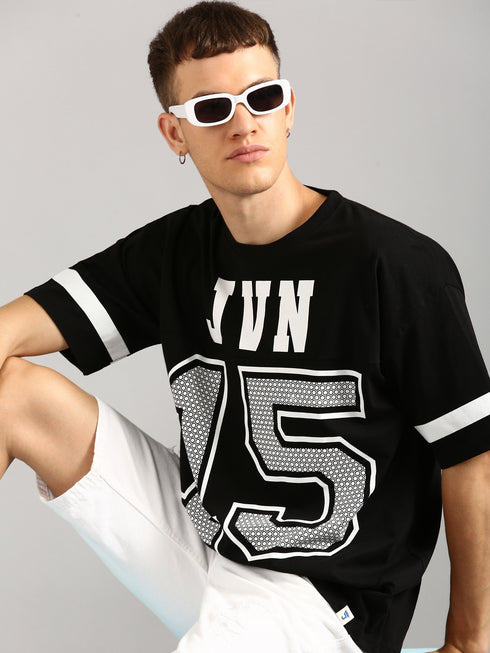 Black Printed Oversized T-shirt