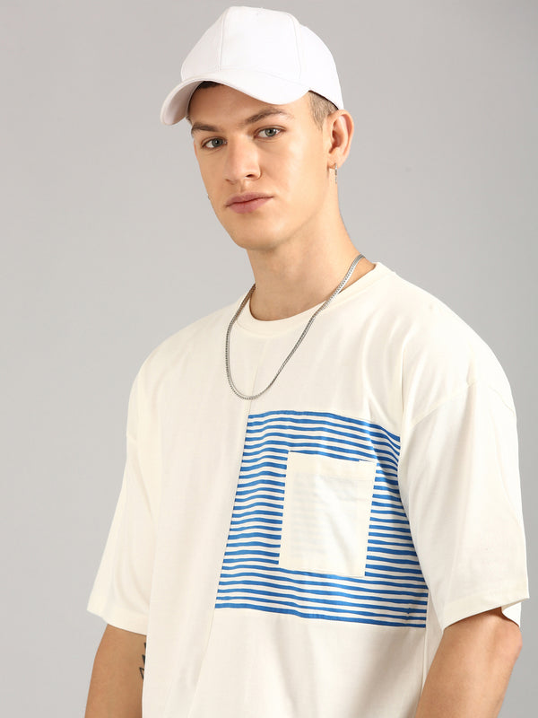 White Printed Oversized T-shirt