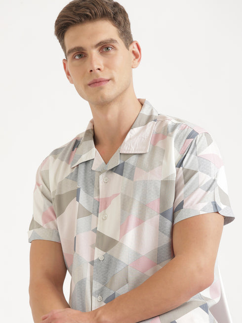 Multi-Colour Printed Short Sleeve Resort Shirt