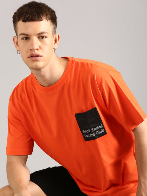 Orange Printed Regular Fit Co-Ords Set
