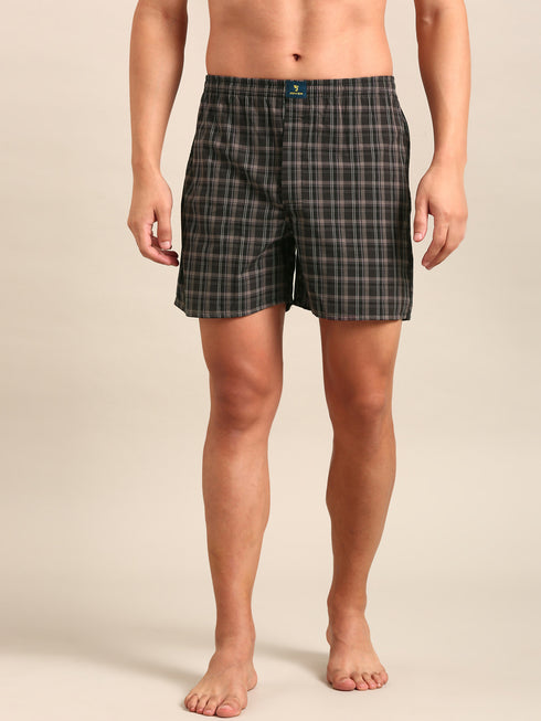3 Pack Checked Cotton Boxers