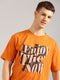 Orange Printed Oversized T-Shirt