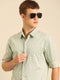Mint Green Printed Full Sleeve Casual Shirt