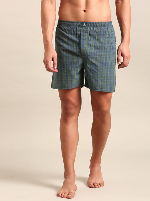 2 Pack Checked Cotton Boxers