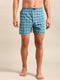Turquoise Checked Cotton Boxer