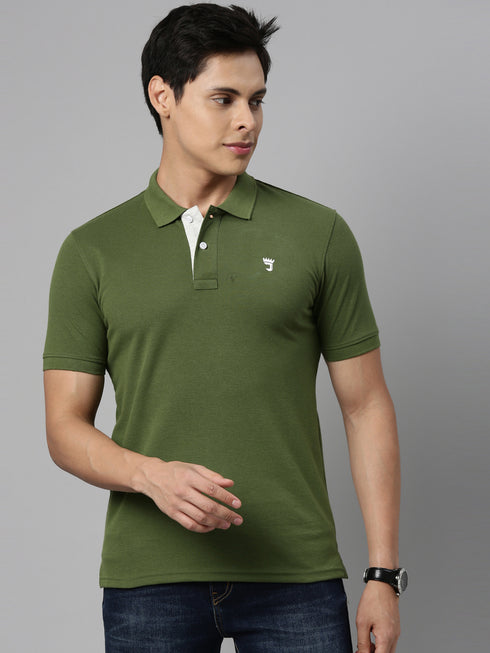 Green Solid Polo T-Shirt