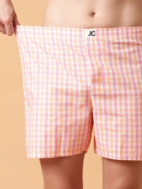 Red & Yellow Checked Cotton Boxer