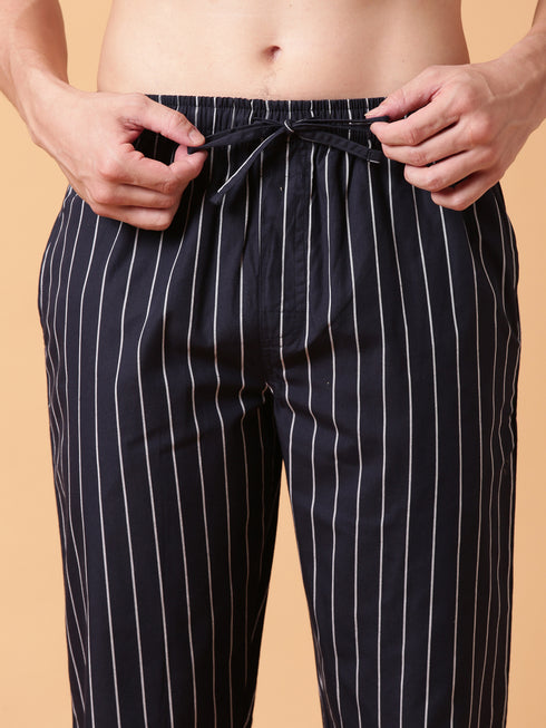 Navy Checked Lounge Pant