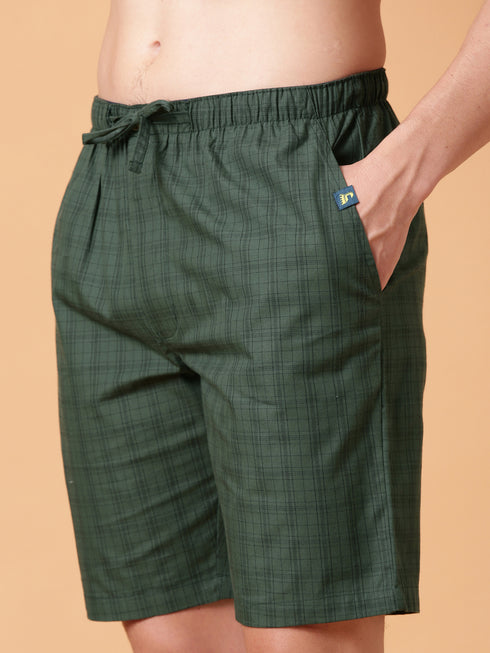 Green Checked Lounge Short