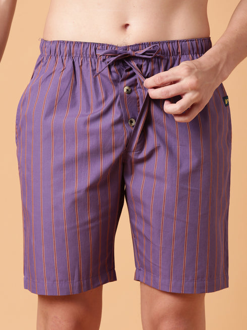 Purple Checked Lounge Short