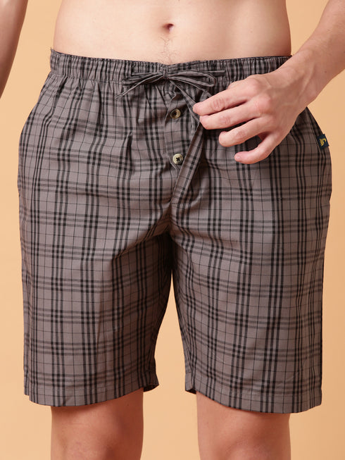 Grey Checked Lounge Short