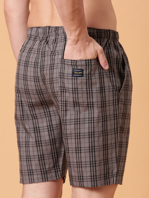 Grey Checked Lounge Short