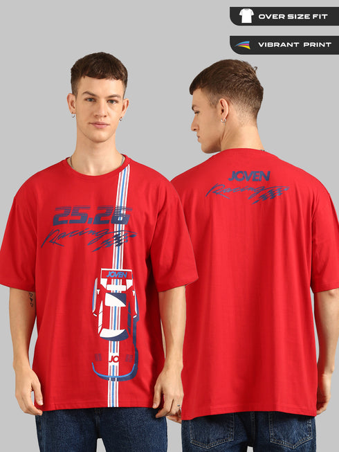 Red Oversized Printed T-shirt