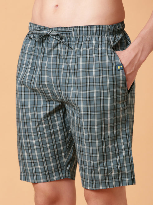 Blue Checked Lounge Short