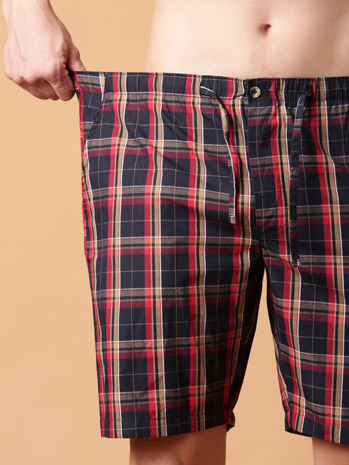 Red Checked Lounge Short