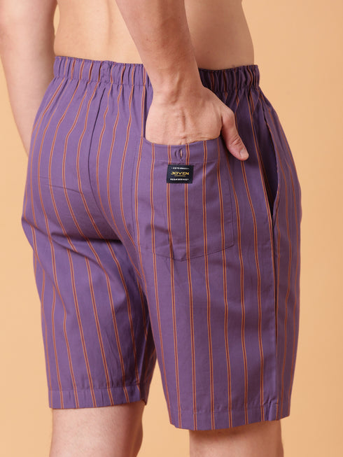 Purple Checked Lounge Short