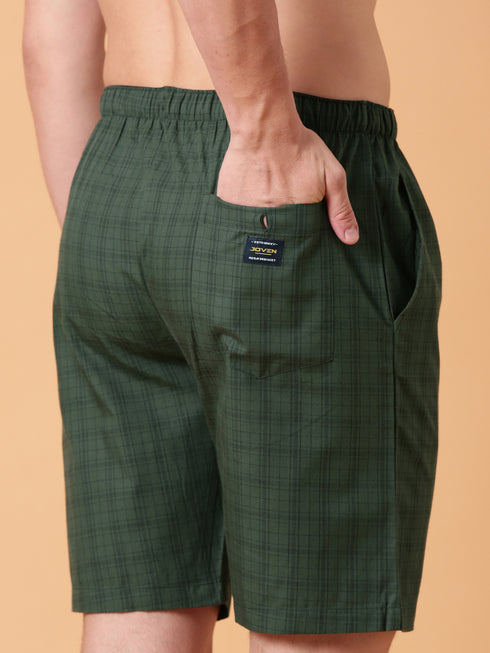 Green Checked Lounge Short