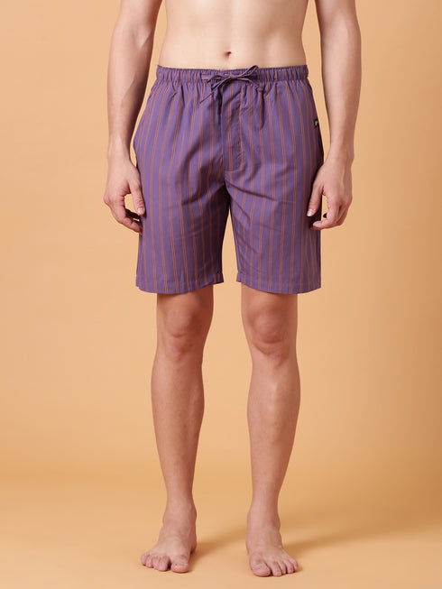 Purple Checked Lounge Short