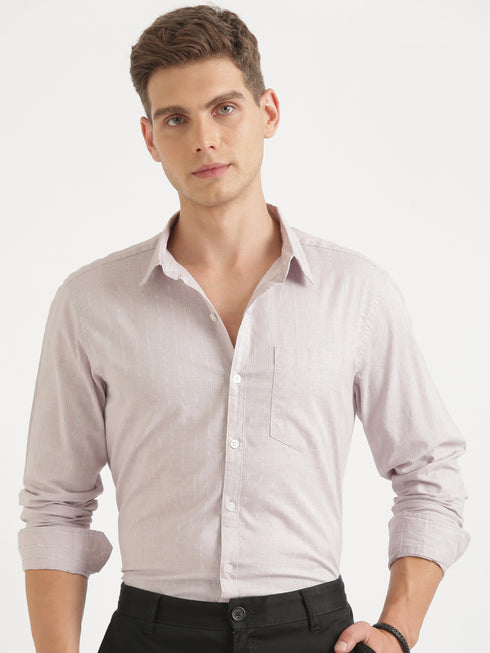 Light Pink Long Sleeve Casual Shirt