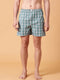 Turquoise Checked Cotton Boxer