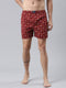 Maroon Printed Pure Cotton Boxer
