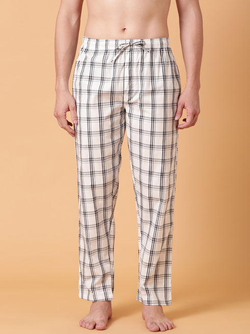 White Checked Lounge Pant