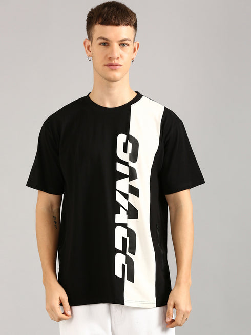 Black Printed Oversized T-shirt