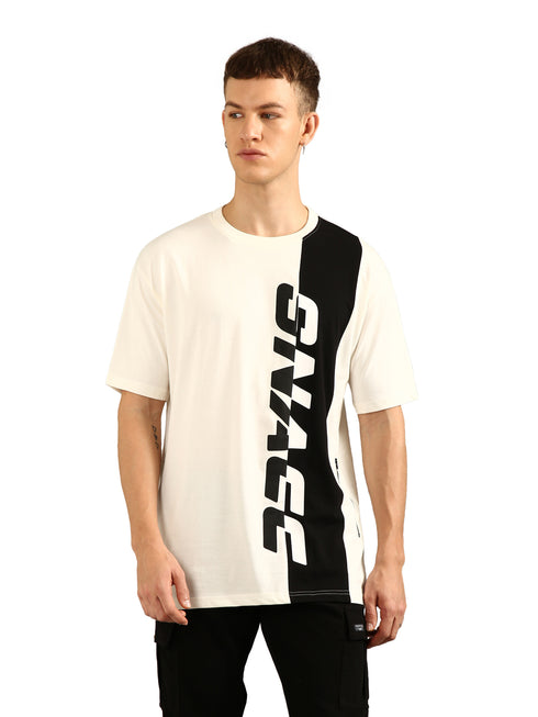 White Printed Oversized T-Shirt