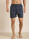 Navy Blue Printed Short