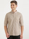 Brown Printed Full Sleeve Casual Shirt