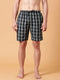 Dark Navy Checked Lounge Short