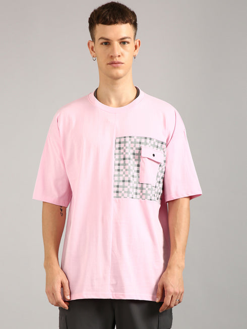 Pink Printed Oversized T-Shirt
