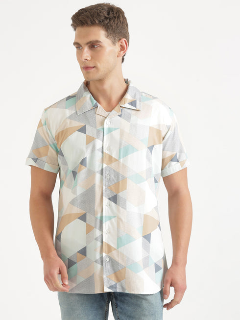 Multi-Colour Printed Short Sleeve Resort Shirt