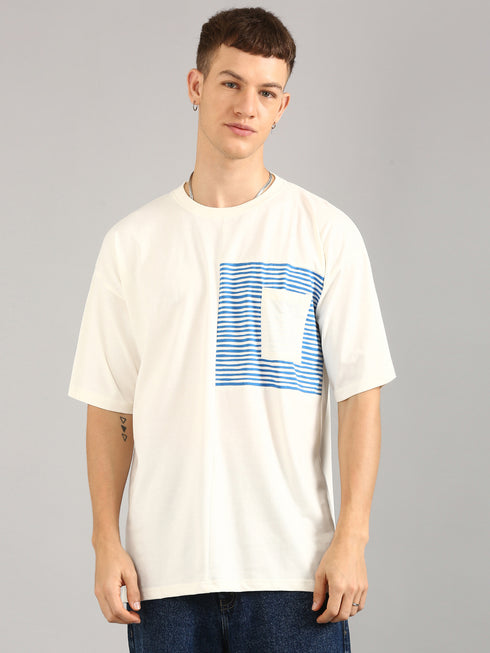 White Printed Oversized T-shirt