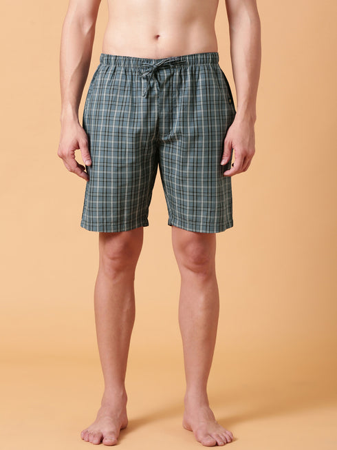 Blue Checked Lounge Short