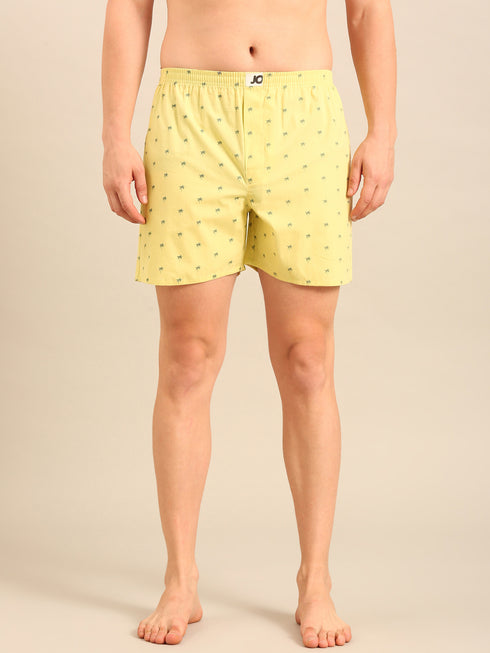Yellow Printed Cotton Boxers