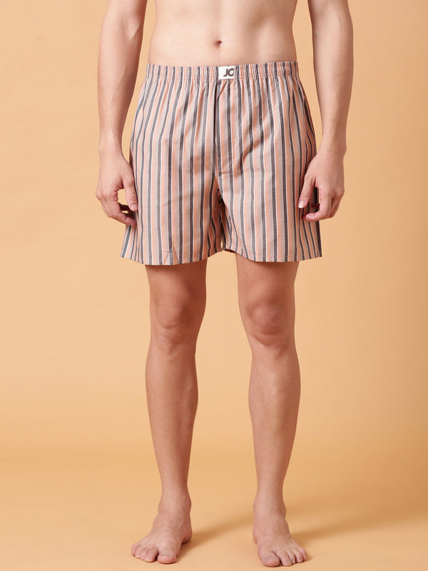 Brown Checked Cotton Boxer