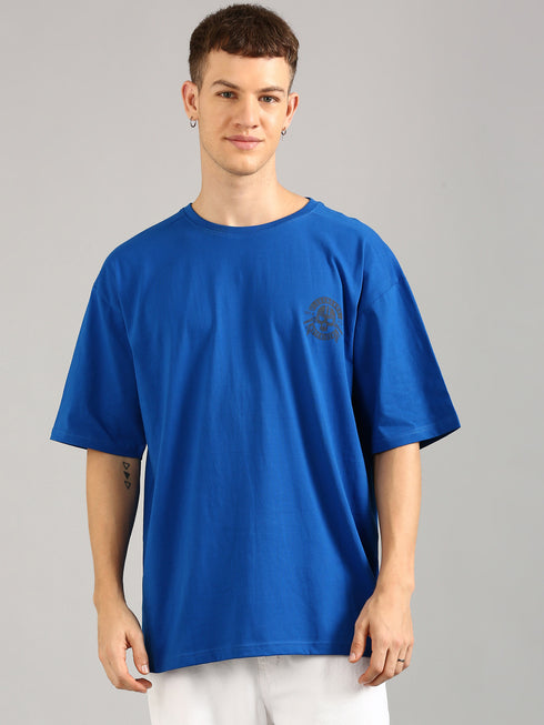 Royal Blue Oversized Puffy Printed T-shirt