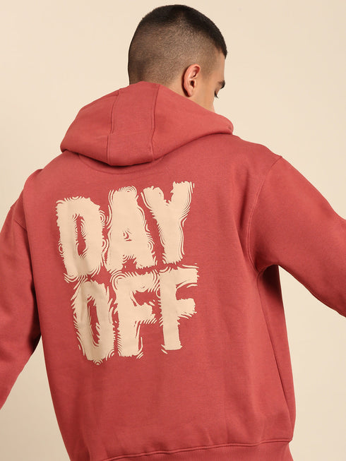 JOVEN Men Printed Full Sleeve Hooded Sweatshirt